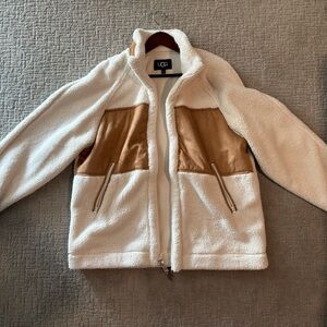 UGG Cream and Brown Fleece Jacket